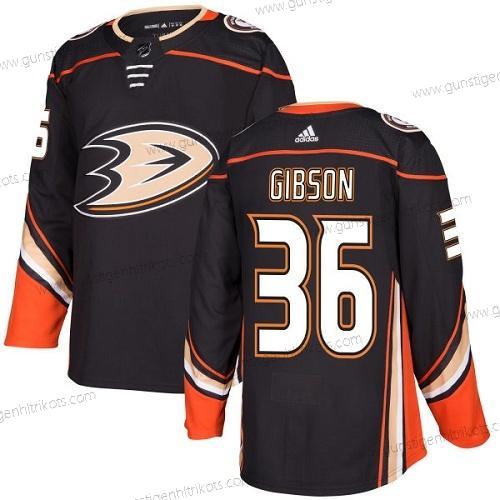 Adidas Herren Anaheim Ducks #36 John Gibson Heimtrikots Authentisch Strickerei NHL Trikots – Schwarz