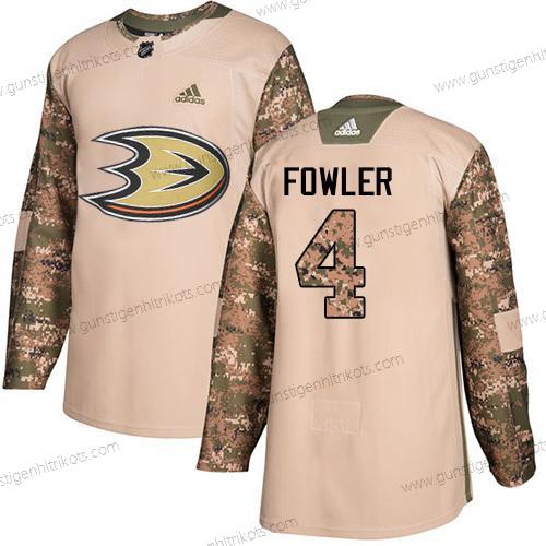 Adidas Herren Anaheim Ducks #4 Cam Fowler Authentisch 2017 Veterans Day Strickerei NHL Trikots – Tarnfarbe