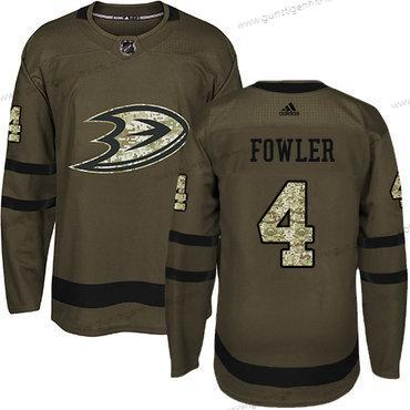 Adidas Herren Anaheim Ducks #4 Cam Fowler Salute to Service Strickerei NHL Trikots – Grün