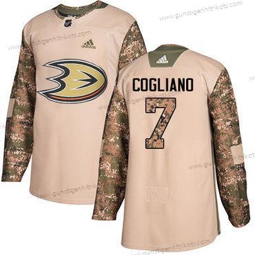 Adidas Herren Anaheim Ducks #7 Andrew Cogliano Authentisch 2017 Veterans Day Strickerei NHL Trikots – Tarnfarbe