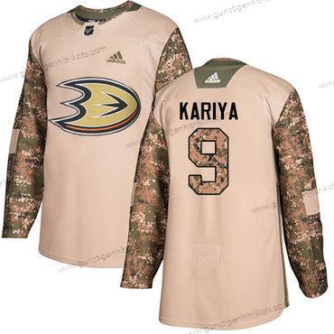 Adidas Herren Anaheim Ducks #9 Paul Kariya Authentisch 2017 Veterans Day Strickerei NHL Trikots – Tarnfarbe