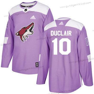 Adidas Herren Arizona Coyotes #10 Anthony Duclair Authentisch Bekämpft Krebs Strickerei NHL Trikots – Lila