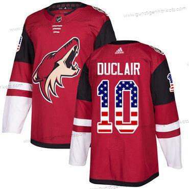 Adidas Herren Arizona Coyotes #10 Anthony Duclair Heimtrikots Authentisch USA Flag Strickerei NHL Trikots – Rot