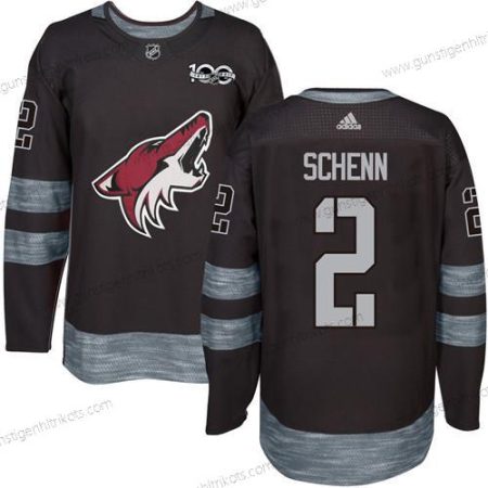 Adidas Herren Arizona Coyotes #2 Luke Schenn 1917-2017 100th Jahrestag Strickerei NHL Trikots – Schwarz