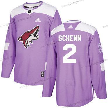 Adidas Herren Arizona Coyotes #2 Luke Schenn Authentisch Bekämpft Krebs Strickerei NHL Trikots – Lila