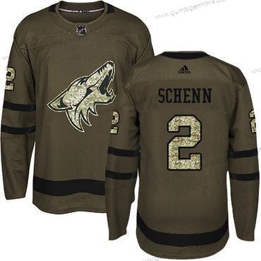 Adidas Herren Arizona Coyotes #2 Luke Schenn Salute to Service Strickerei NHL Trikots – Grün