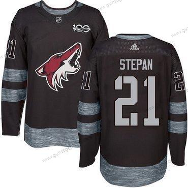 Adidas Herren Arizona Coyotes #21 Derek Stepan 1917-2017 100th Jahrestag Strickerei NHL Trikots – Schwarz