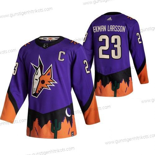 Adidas Herren Arizona Coyotes #23 Oliver Ekman-Larsson 2020-21 Rückseite Retro ersatzweise NHL Trikots – Lila