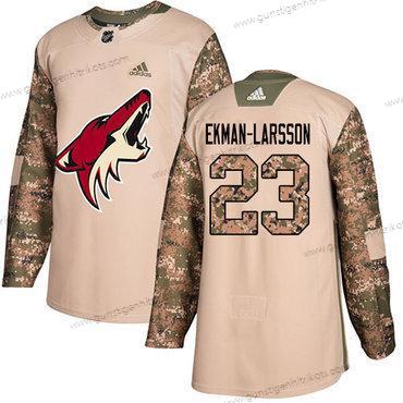 Adidas Herren Arizona Coyotes #23 Oliver Ekman-Larsson Authentisch 2017 Veterans Day Strickerei NHL Trikots – Tarnfarbe