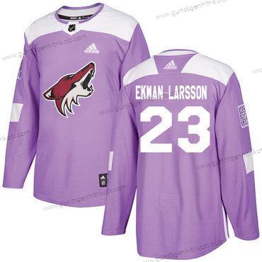 Adidas Herren Arizona Coyotes #23 Oliver Ekman-Larsson Authentisch Bekämpft Krebs Strickerei NHL Trikots – Lila