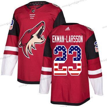 Adidas Herren Arizona Coyotes #23 Oliver Ekman-Larsson Heimtrikots Authentisch USA Flag Strickerei NHL Trikots – Rot