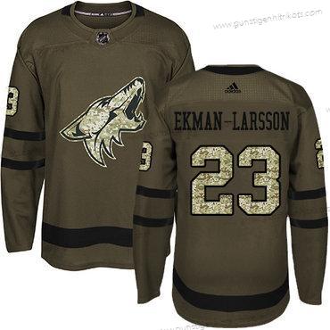 Adidas Herren Arizona Coyotes #23 Oliver Ekman-Larsson Salute to Service Strickerei NHL Trikots – Grün