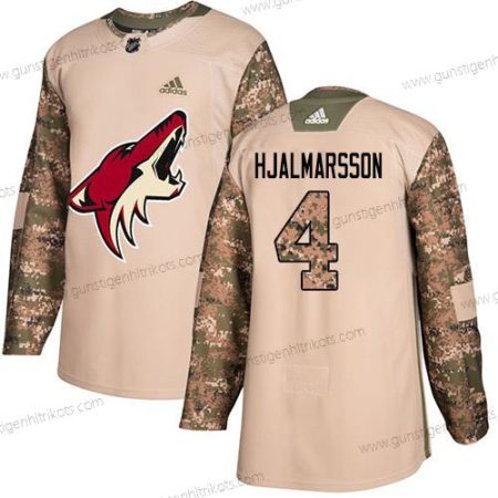 Adidas Herren Arizona Coyotes #4 Niklas Hjalmarsson Authentisch 2017 Veterans Day Strickerei NHL Trikots – Tarnfarbe