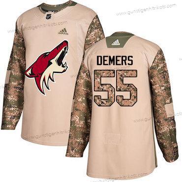 Adidas Herren Arizona Coyotes #55 Jason Demers Authentisch 2017 Veterans Day Strickerei NHL Trikots – Tarnfarbe