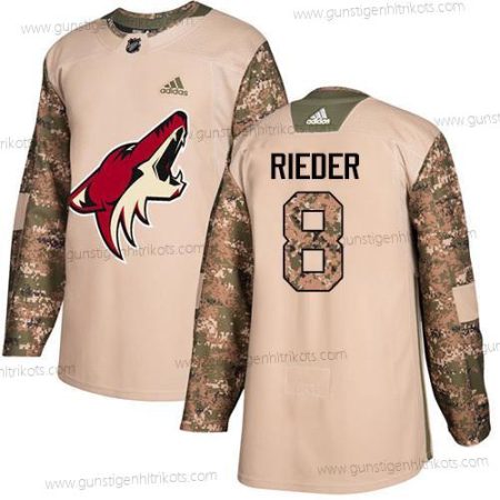 Adidas Herren Arizona Coyotes #8 Tobias Rieder Authentisch 2017 Veterans Day Strickerei NHL Trikots – Tarnfarbe