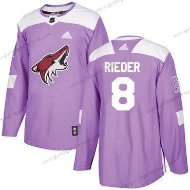 Adidas Herren Arizona Coyotes #8 Tobias Rieder Authentisch Bekämpft Krebs Strickerei NHL Trikots – Lila