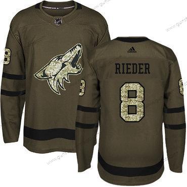 Adidas Herren Arizona Coyotes #8 Tobias Rieder Salute to Service Strickerei NHL Trikots – Grün