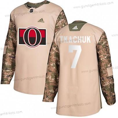 Adidas Herren Authentisch Ottawa Senators #7 Brady Tkachuk Veterans Day Praxis Trikots – Tarnfarbe