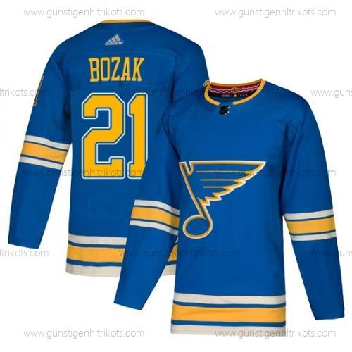 Adidas Herren Authentisch St. Louis Blues #21 Tyler Bozak ersatzweise Official Trikots – Blau