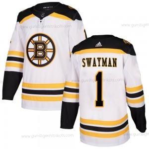 Adidas Herren Boston Bruins #1 Jeremy Swayman Authentisch Auswärtstrikots Trikots – Weiß