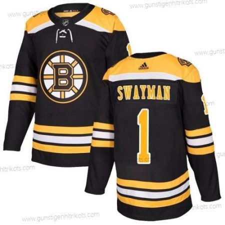 Adidas Herren Boston Bruins #1 Jeremy Swayman Authentisch Heimtrikots Trikots – Schwarz