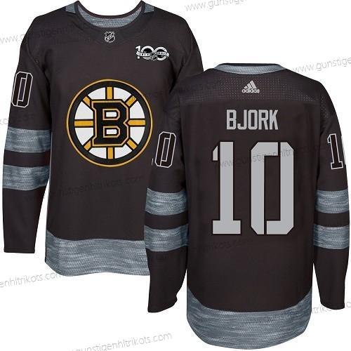 Adidas Herren Boston Bruins #10 Anders Bjork 1917-2017 100th Jahrestag Strickerei NHL Trikots – Schwarz