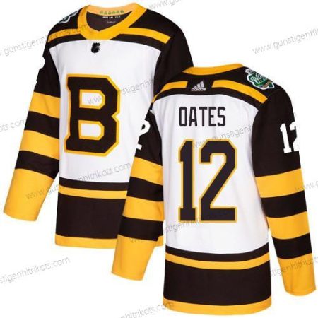 Adidas Herren Boston Bruins #12 Adam Oates Authentisch 2019 Winter Klassisch Strickerei NHL Trikots – Weiß