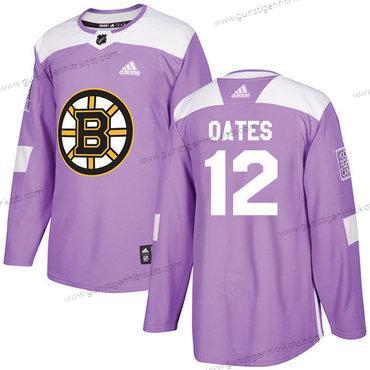 Adidas Herren Boston Bruins #12 Adam Oates Authentisch Bekämpft Krebs Strickerei NHL Trikots – Lila