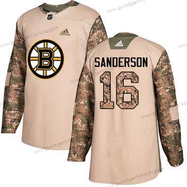 Adidas Herren Boston Bruins #16 Derek Sanderson Authentisch 2017 Veterans Day Strickerei NHL Trikots – Tarnfarbe