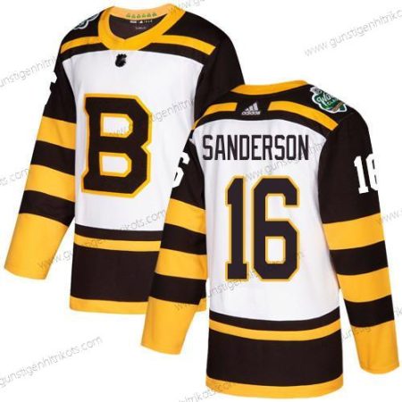 Adidas Herren Boston Bruins #16 Derek Sanderson Authentisch 2019 Winter Klassisch Strickerei NHL Trikots – Weiß