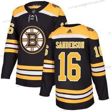 Adidas Herren Boston Bruins #16 Derek Sanderson Heimtrikots Authentisch Strickerei NHL Trikots – Schwarz