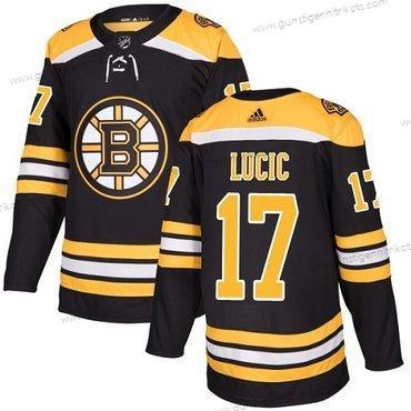 Adidas Herren Boston Bruins #17 Milan Lucic Heimtrikots Authentisch Strickerei NHL Trikots – Schwarz