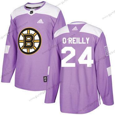 Adidas Herren Boston Bruins #24 Terry O’Reilly Authentisch Bekämpft Krebs Strickerei NHL Trikots – Lila