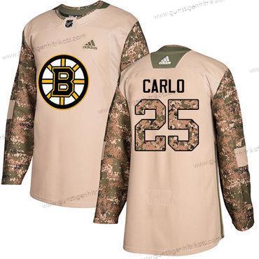 Adidas Herren Boston Bruins #25 Brandon Carlo Authentisch 2017 Veterans Day Strickerei NHL Trikots – Tarnfarbe