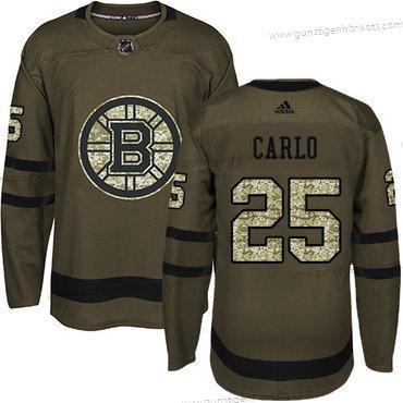 Adidas Herren Boston Bruins #25 Brandon Carlo Salute to Service Strickerei NHL Trikots – Grün