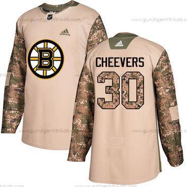 Adidas Herren Boston Bruins #30 Gerry Cheevers Authentisch 2017 Veterans Day Strickerei NHL Trikots – Tarnfarbe