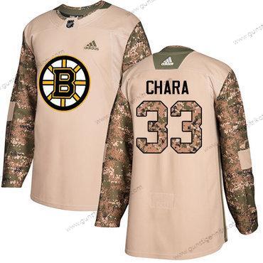 Adidas Herren Boston Bruins #33 Zdeno Chara Authentisch 2017 Veterans Day Strickerei NHL Trikots – Tarnfarbe