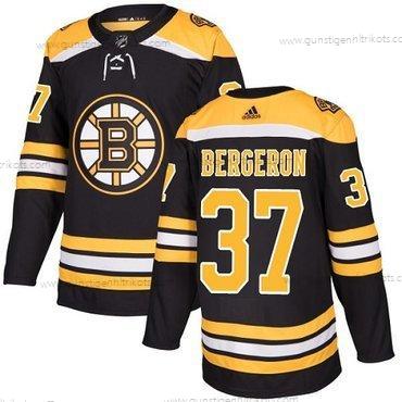 Adidas Herren Boston Bruins #37 Patrice Bergeron Heimtrikots Authentisch Strickerei NHL Trikots – Schwarz