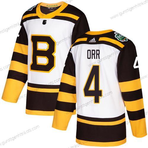 Adidas Herren Boston Bruins #4 Bobby Orr Authentisch 2019 Winter Klassisch Strickerei NHL Trikots – Weiß