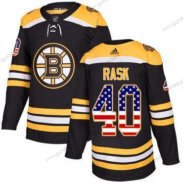 Adidas Herren Boston Bruins #40 Tuukka Rask Heimtrikots Authentisch USA Flag Strickerei NHL Trikots – Schwarz