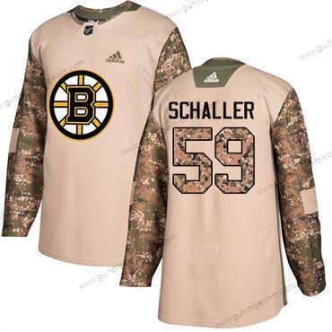 Adidas Herren Boston Bruins #59 Tim Schaller Authentisch 2017 Veterans Day Strickerei NHL Trikots – Tarnfarbe