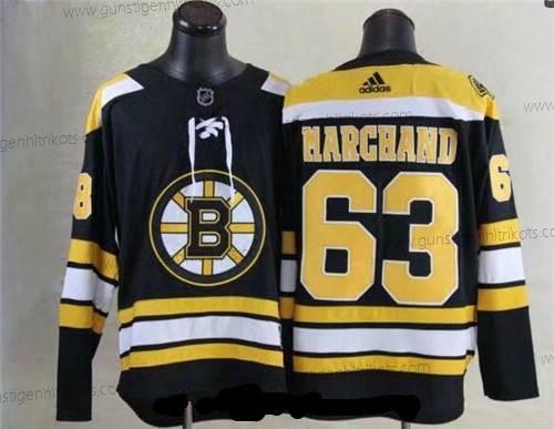 Adidas Herren Boston Bruins #63 Brad Marchand 2017-2018 Hockey Strickerei NHL Trikots – Schwarz