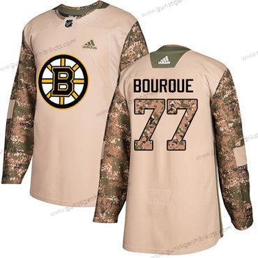 Adidas Herren Boston Bruins #77 Ray Bourque Authentisch 2017 Veterans Day Strickerei NHL Trikots – Tarnfarbe