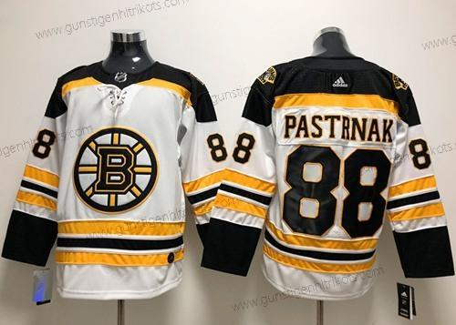 Adidas Herren Boston Bruins #88 David Pastrnak Road Authentisch Strickerei NHL Trikots – Weiß