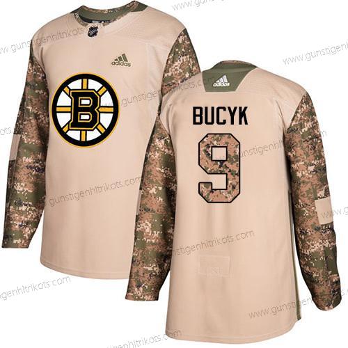 Adidas Herren Boston Bruins #9 Johnny Bucyk Authentisch 2017 Veterans Day Strickerei NHL Trikots – Tarnfarbe