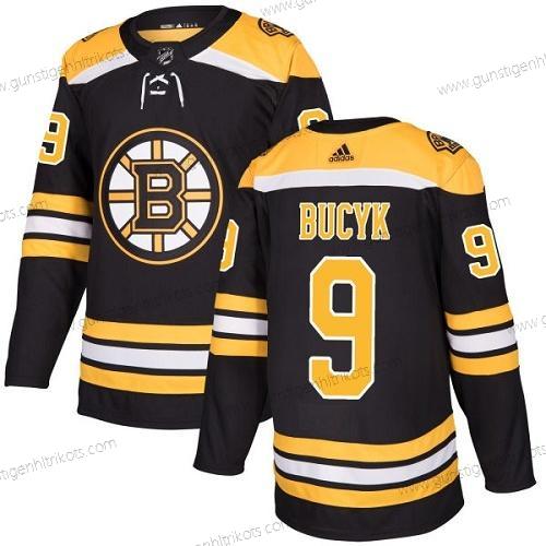 Adidas Herren Boston Bruins #9 Johnny Bucyk Heimtrikots Authentisch Strickerei NHL Trikots – Schwarz