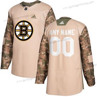 Adidas Herren Boston Bruins Personalisiertes Veterans Day Praxis Trikots – Tarnfarbe