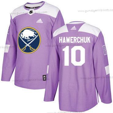 Adidas Herren Buffalo Sabres #10 Dale Hawerchuk Authentisch Bekämpft Krebs Strickerei NHL Trikots – Lila