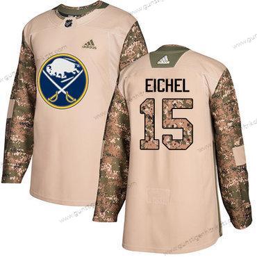 Adidas Herren Buffalo Sabres #15 Jack Eichel Authentisch 2017 Veterans Day Strickerei NHL Trikots – Tarnfarbe