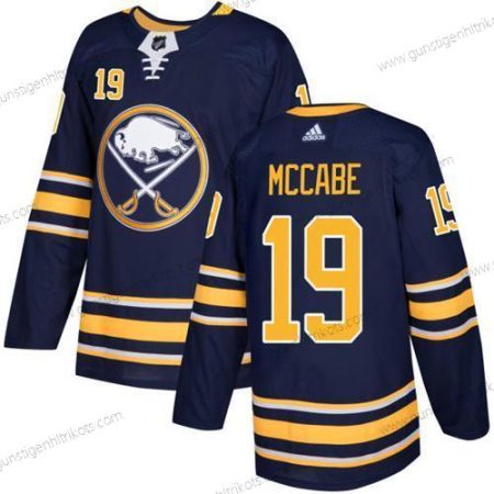 Adidas Herren Buffalo Sabres #19 Jake Mccabe Heimtrikots Authentisch Strickerei NHL Trikots – Marineblau Blau